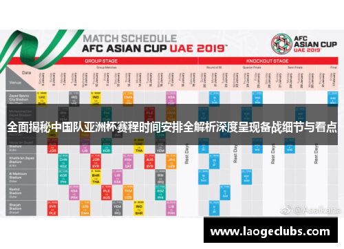 全面揭秘中国队亚洲杯赛程时间安排全解析深度呈现备战细节与看点